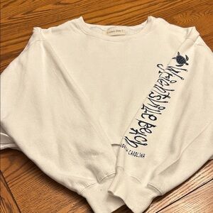 Ocean Drive White Sweatshirt with Black Graphic